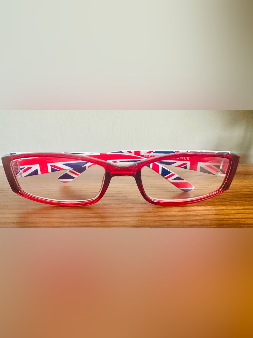 Etienne Aigner Red Designer Eyeglass Frame Heritage UK Flag Pattern - Brand New